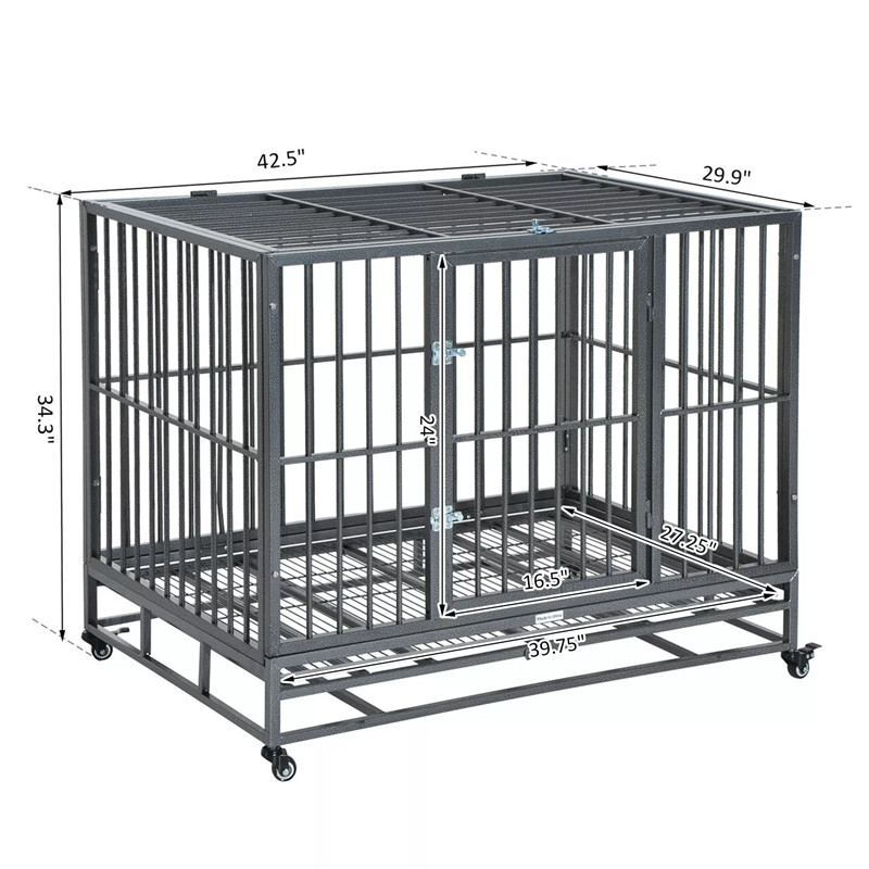 Steel Dog Heavey Duty Drop Cage Metal Black Tall Dog Playpen Crate