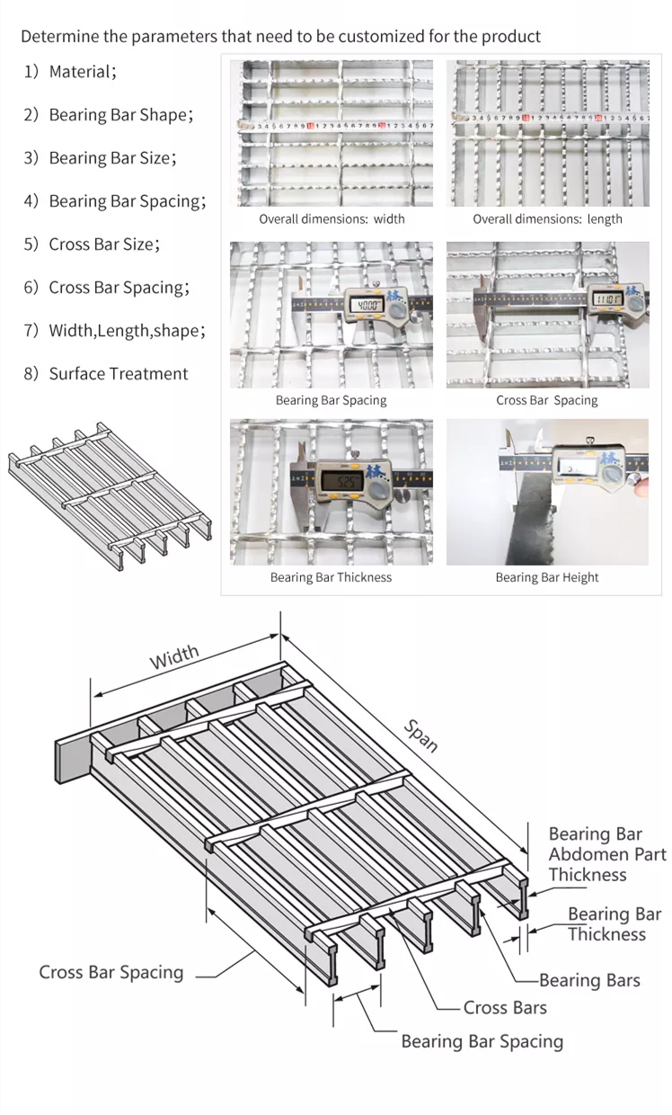 Heavy Duty Galvanized Metal Serrated Drainage Covers Steel Grating Drain Grate