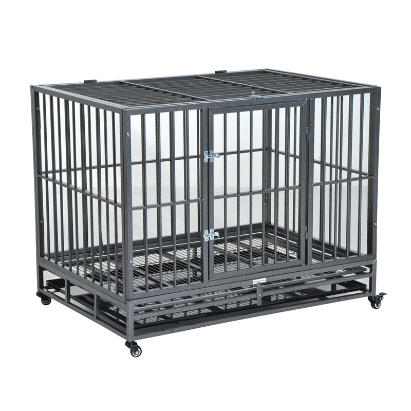 Steel Dog Heavey Duty Drop Cage Metal Black Tall Dog Playpen Crate