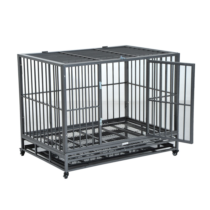 Steel Dog Heavey Duty Drop Cage Metal Black Tall Dog Playpen Crate